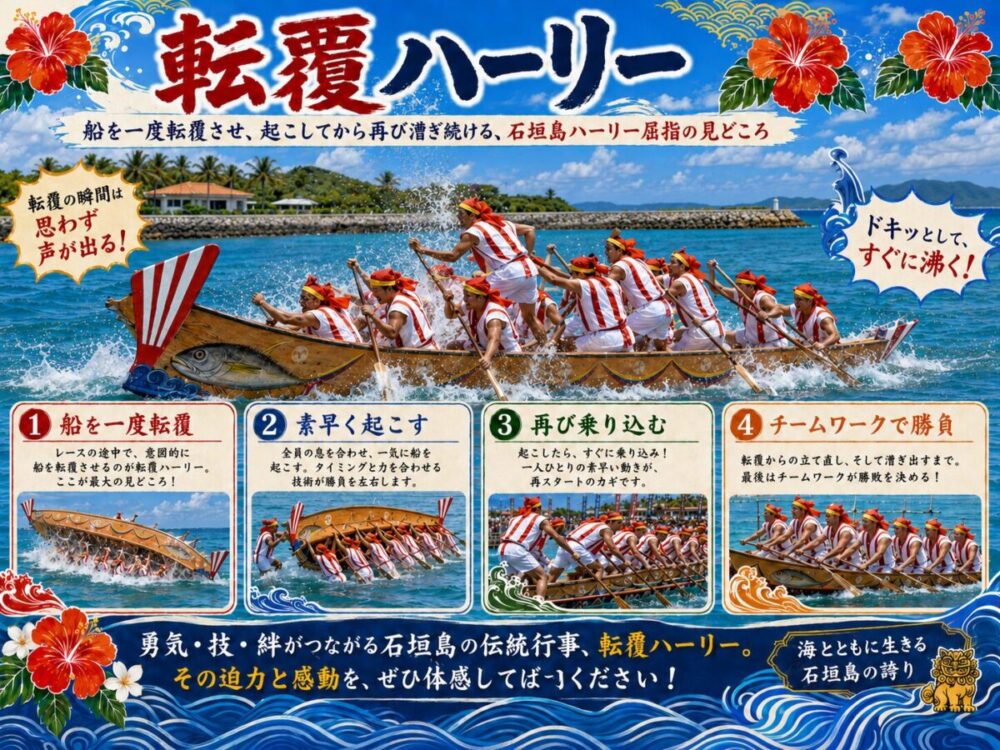 石垣島の転覆ハーリーの概要図解