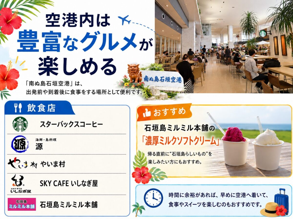 南ぬ島石垣空港内の飲食店一覧
