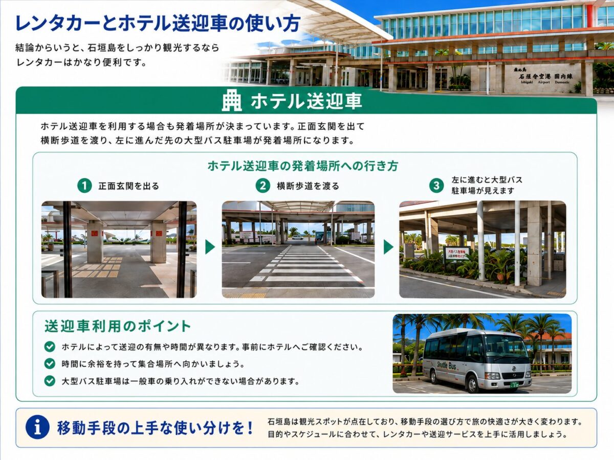 南ぬ島石垣空港からホテル送迎車の利用方法について