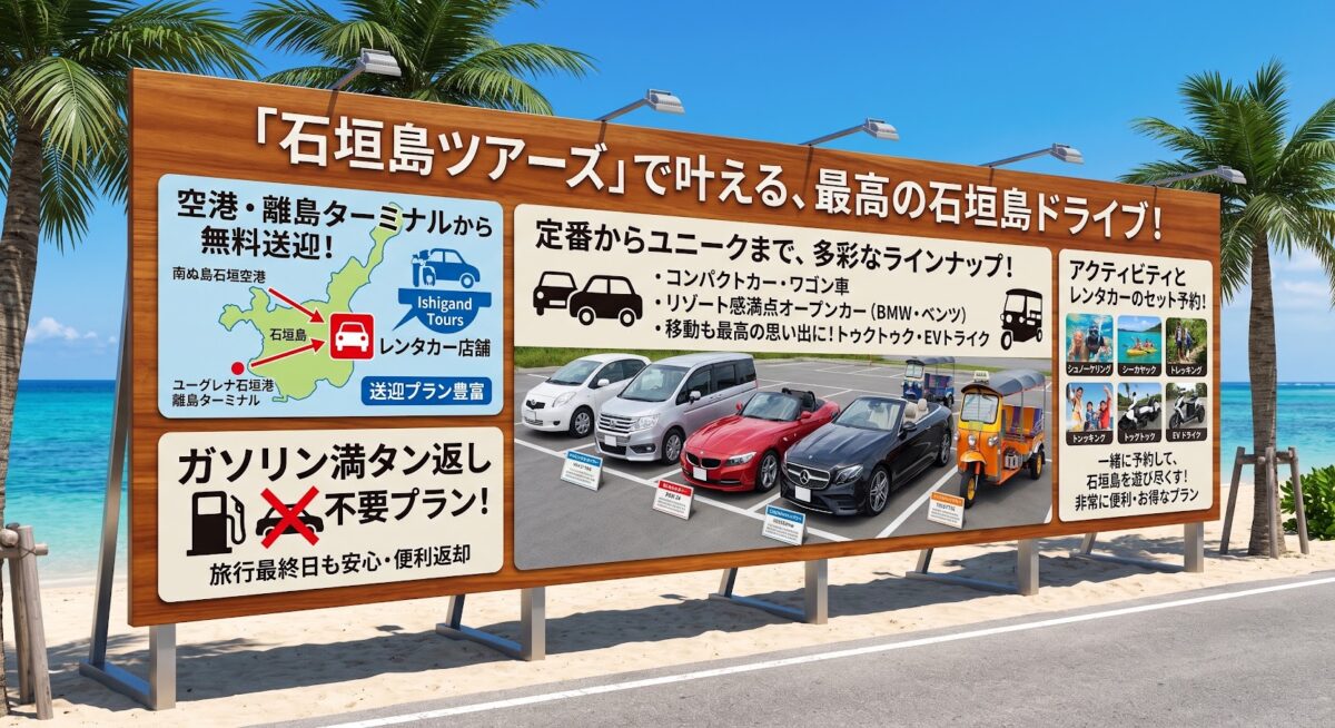 【図解】「石垣島ツアーズ」のレンタカー予約サイトの魅力