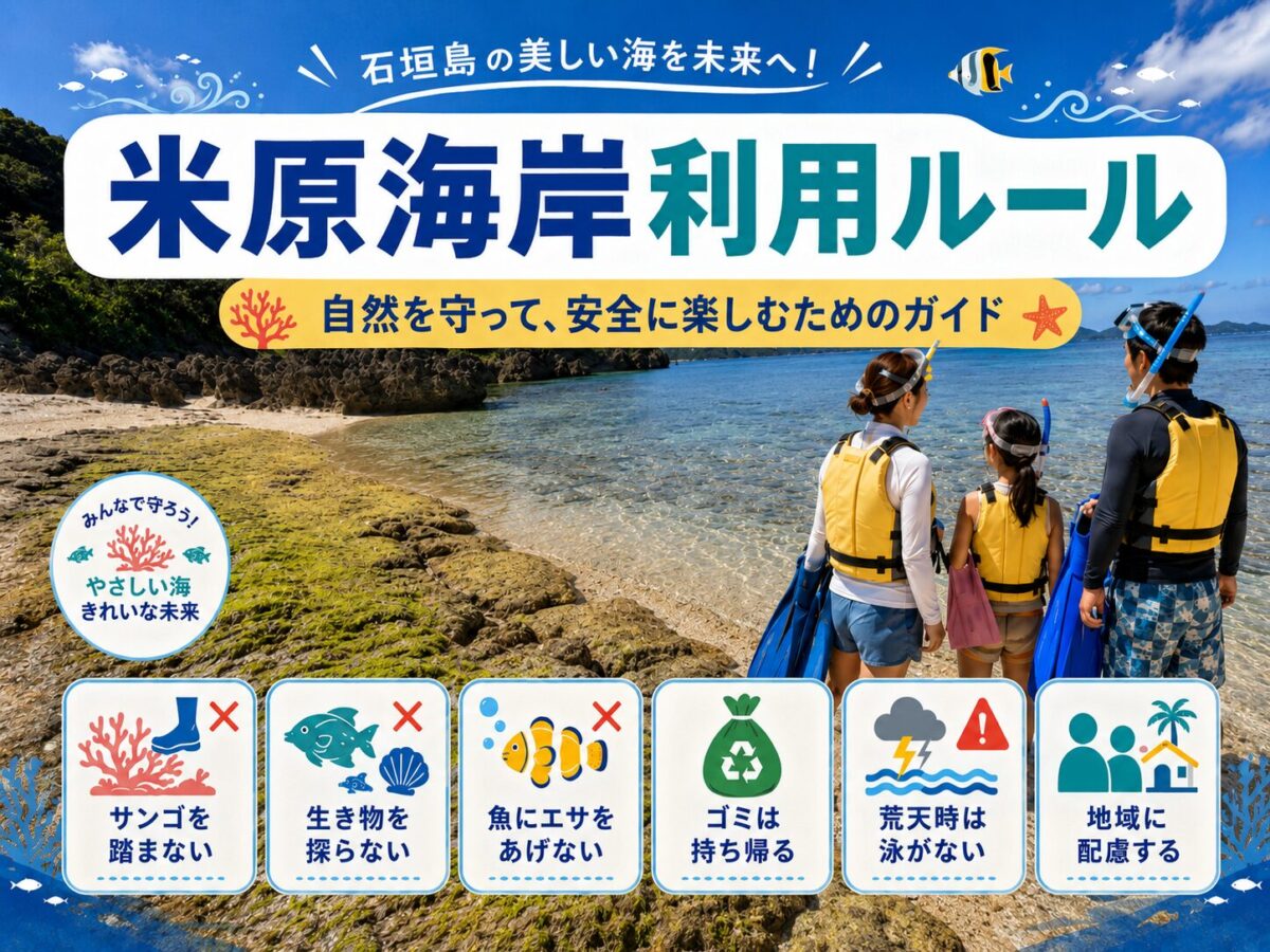米原海岸沿いに子連れファミリーでシュノーケリングで遊ぼうとしている様子